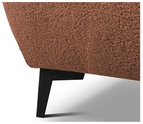 Terakotová čalúnená dvojlôžková posteľ s úložným priestorom s roštom 140x200 cm Makapu – Makamii