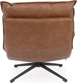 Koňakovohnedé kreslo s úložným priestorom z imitácie kože Alanez – Bizzotto