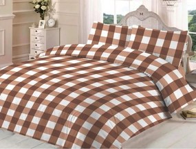 ECOMATRACE Bavlnené posteľné obliečky Hnedá kocka