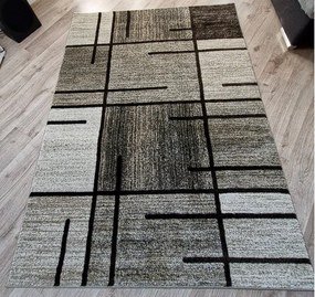 Moderný koberec s kockovaným vzorom Rio 685A béžovo-hnedý Rozmer: 120x170 cm