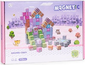 MULTISTORE Magnetické kocky stavebnica 113 dielov pre deti 3+ – kreatívna a edukatívna