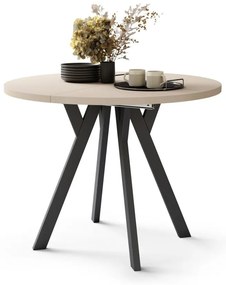 Rozkladací jedálenský stôl ARTUR béžový/čierny