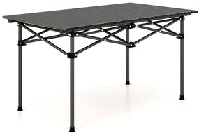 Prenosný turistický stôl, hliníkový, 95 x 55 x 49 cm | čierny