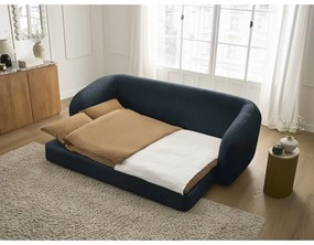 Tmavomodrá ženilková rozkladacia pohovka 228 cm Neyo – Bobochic Paris