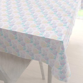 Biante Veľkonočný teflónový obdĺžnikový obrus TF-073 Pastelové kraslice na bielom 50x100 cm