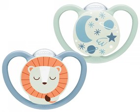 Dojčenský cumlík NUK Space Nights 6-18m 2ks/BOX chlapec
