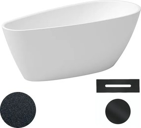 Besco Akrylátová voľne stojaca vaňa Goya A-line Glam G 160x73 (170x80) BESCO-Typ výpuste: Click-Clack s prepadom, čierna, BESCO-Rozmery: 160x73, BESC…