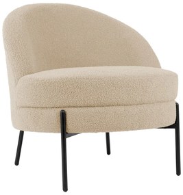 Béžové kreslo z textílie buklé Noble - Leitmotiv