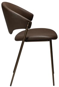 Tmavohnedá jedálenská stolička z imitácie kože Zone – DAN-FORM Denmark