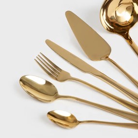 Súprava príborov ABELE s lopatkou a naberačkou, zlatá 18 ks 721878