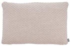 Béžový vankúš zo zmesi bavlny a vlny Södahl Wave Knit, 40 x 60 cm