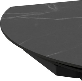 Rozkladací jedálenský stôl Morella 120/180 cm čierny mramor/čierny