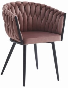 SUPPLIES ORION luxusná jedálenská stolička, velvet látka, v tmavo ružovej farbe