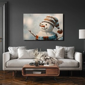 Vianočný obraz radostný snehuliak