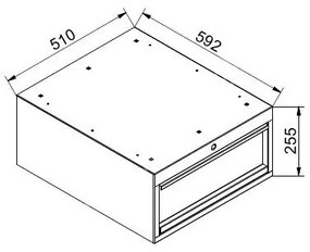 Závesná zásuvka na náradie k pracovným stolom GD, 1x zásuvka, 510 x 592 x 255 mm, modrá / sivá