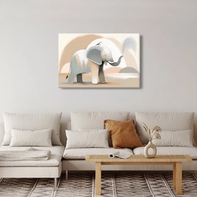 Obraz - Slon v pastelových farbách (90x60 cm)
