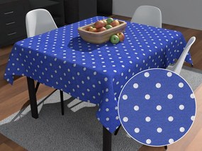 Biante Dekoračný štvorcový obrus Leona LN-022 Biele bodky na sýto modrom 80x80 cm