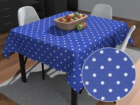 Biante Dekoračný štvorcový obrus Leona LN-022 Biele bodky na sýto modrom 90x90 cm