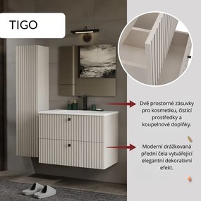 Závěsná skříňka pod umyvadlo Tigo 2S 80 cm kašmír