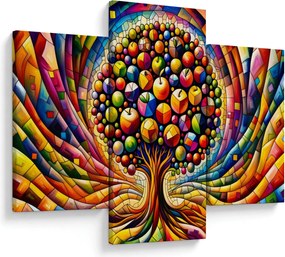 Obraz – Farebný strom s jablkami (90x60 cm)