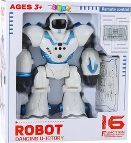 LEAN Toys Interaktívny RC robot diaľkovo ovládaný, 16 funkcií, svetlá, zvuky, modrý