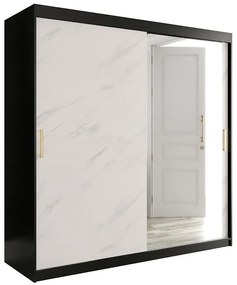 Skriňa Marmur T2 200 čierna/mramor biely