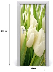 Fototapeta samolepiace biele tulipány 85x205 cm