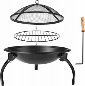 CH Prenosné záhradné oceľové ohnisko s grilom