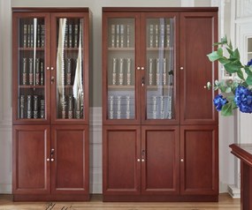Trojdverová kancelárska skriňa, čiastočne presklená Elegance