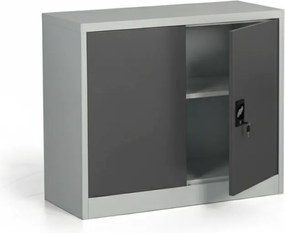Kovová spisová skriňa, demontovaná, 1 polica, 950 x 800 x 400 mm, tmavo sivá