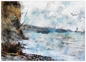 Obraz - Útes, akvarel (70x50 cm)