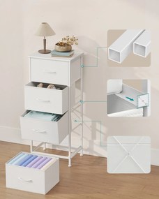 Komoda s látkovými zásuvkami Dopi 39,6 cm biela