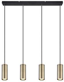 Globo 57911-4HM - Luster na lanku ROBBY 4xGU10/35W/230V čierna/mosadz