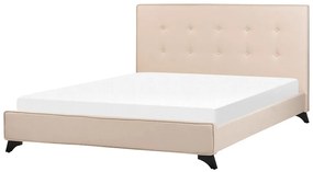 Béžová čalúnená posteľ 160 x 200 cm AMBASSADOR Beliani