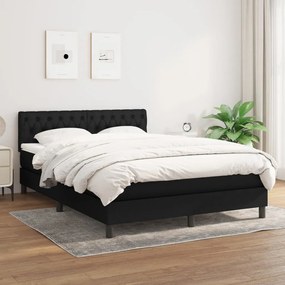 Boxspring posteľ s matracom čierny 140x190 cm látka 3140291