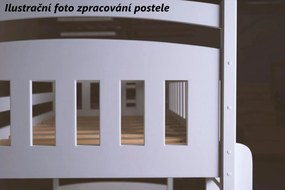 Detská vyvýšená posteľ z masívu borovice TEXAS - 200x90 cm - BIELA