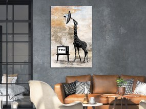 Artgeist Obraz - Television Giraffe (1 Part) Vertical Veľkosť: 60x90, Verzia: Premium Print