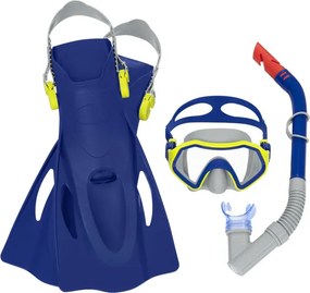 LEAN Detská potápačská súprava s plutvami - modrá