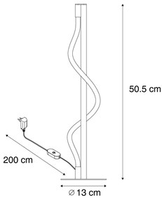 Moderná stolná lampa čierna vrátane LED s 3-stupňovým stmievaním - Twirl