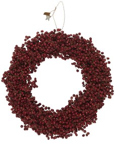 Ib Laursen Korálkový venček Wooden Beads Red Ø 25 cm