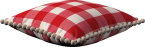 Viera s brmbolcami farba produktu červená látka vzorované