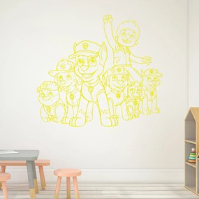 Veselá Stena Samolepka na stenu na stenu Ryder a Labková patrola Farba: žlutá, Veľkosť: 100 x 88 cm