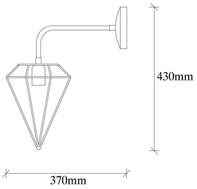 Nástenná lampa Elmas medená