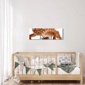 Obraz jašterice (s hodinami) (90x30 cm)