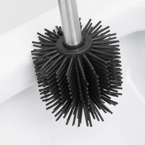 Erga Silka, silikónová WC kefa, čierna-chrómová, ERG-YKA-V.WCZC-SILKA