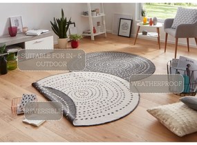 Sivý vonkajší koberec NORTHRUGS Bali, ⌀ 200 cm