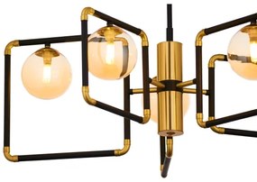 Jupiter 1984 - Luster na tyči IBRA 5xG9/10W/230V čierna/zlatá/béžová