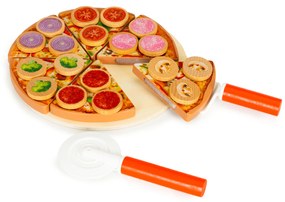 Drevený krájač na pizzu na suchý zips pre deti 27 kusov ECOTOYS