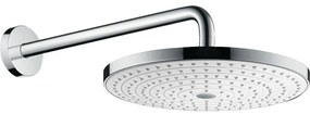 HANSGROHE Raindance Select S horná sprcha 2jet, priemer 301 mm, so sprchovým ramenom 390 mm, biela/chróm, 27378400