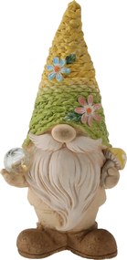 ZÁHRADNÁ FIGÚRKA – TRPASLÍK S PLETENÝM KLOBÚKOM 26 x 17 x 54 CM LED *7386
